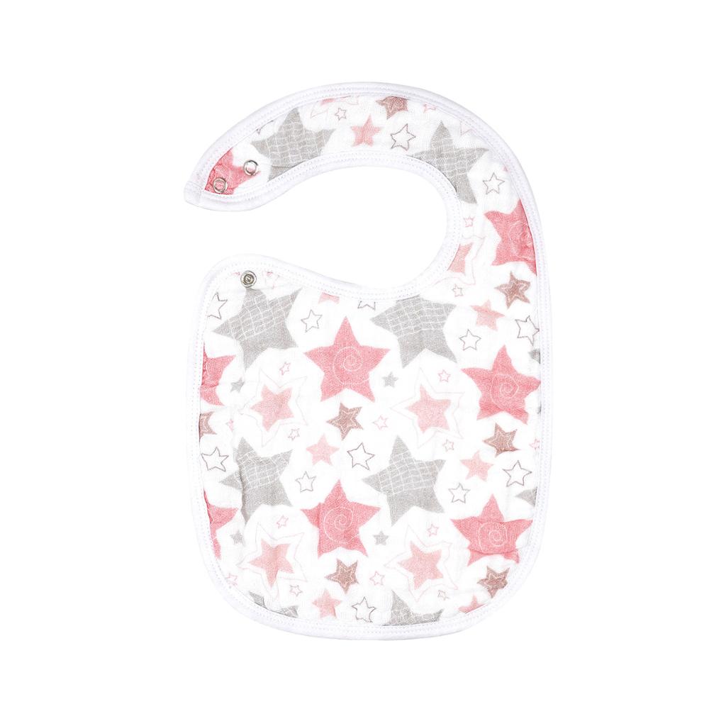 100% Cotton Muslin Bibs 3 Layer Burp Cloth Super Soft & Absorbent for Infants, Newborns and Toddlers, Adjustable Bibs with Snaps