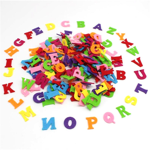 ywzatgits 100pcs/lot Random Mixed Letter Number Polyester Felt Fabric For DIY Toys Cloth Sewing Craft YB0530: Letter 100pcs