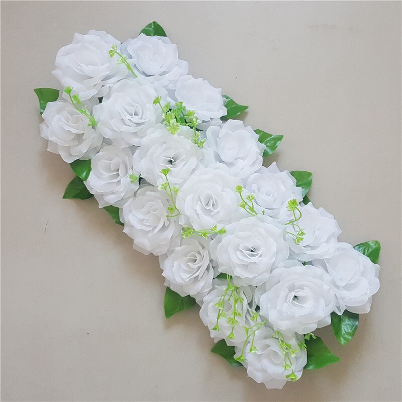 Artificial Rose Row Wedding Flower Row Arch Flower Four Corners Chamber Floral Arrangements Wedding Road Lead Pergola Happiness: Pure White