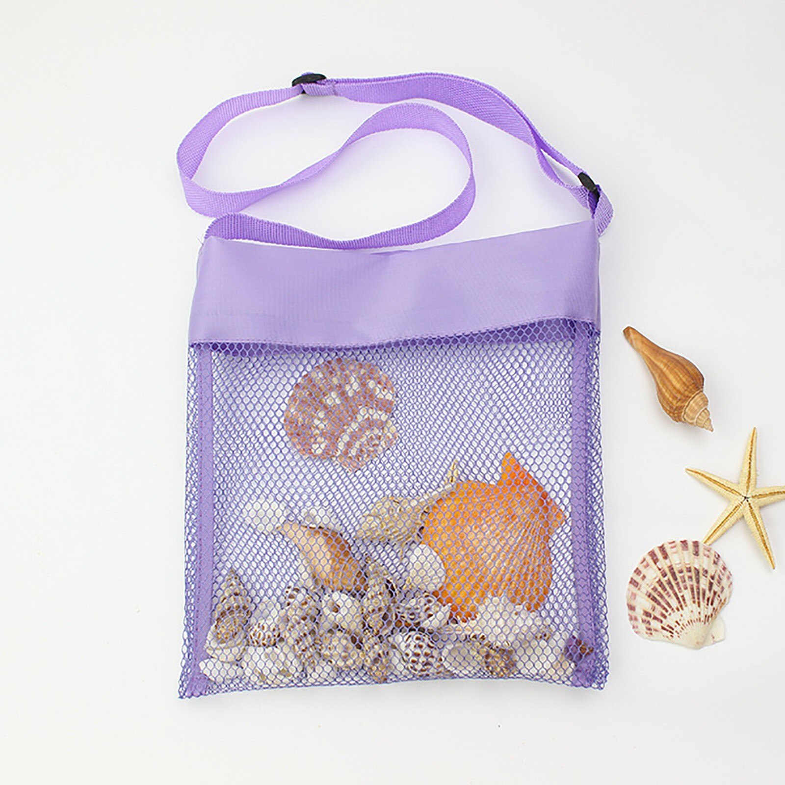 Kleur Kinderen Mesh Strand Ademend Zee Shell Tassen Verstelbare Draagriemen Essentiële Tools Voor Bezoek De Strand # G