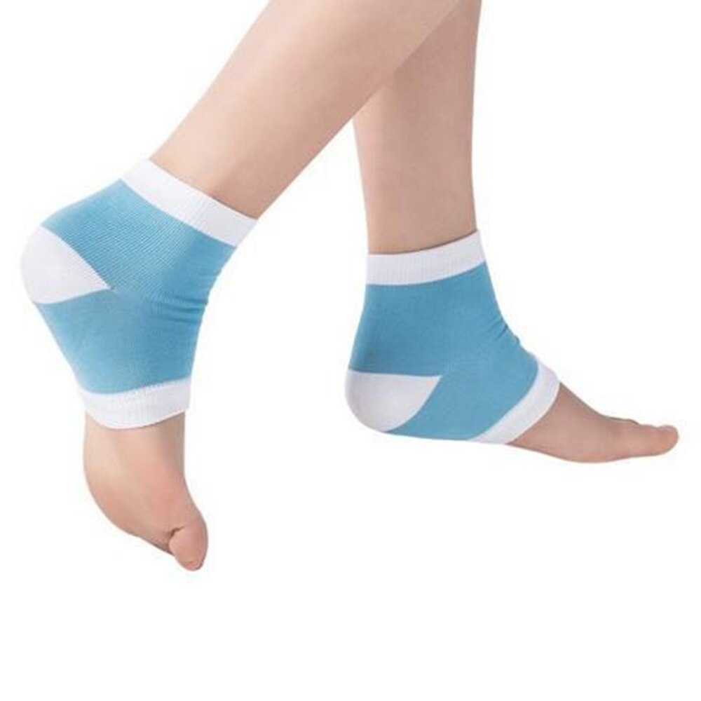 Silikone gel liners fodhæl sokker fodpleje anti-cracking peds anti-slip peeling fod brud reparation sokker: 04