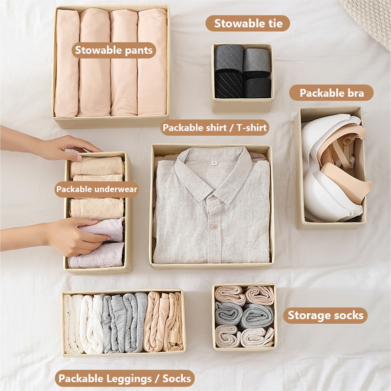 Home Foldable Closet Organizer For Underwear Strong Underwear Storage Box Socks Bra And Panties Drawer Organizer Drawers Bin