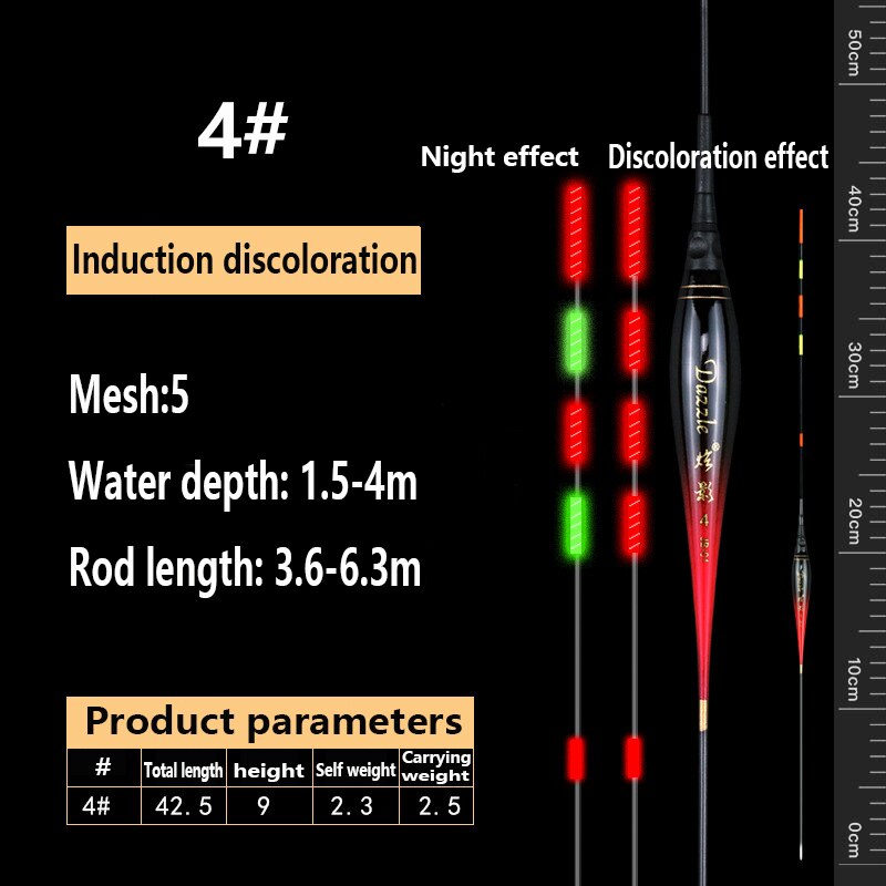 Smart Fishing Led Light Float Luminous Glowing color float Including battery Remind High Sensitivity Alarm Fish Bite angeln: 4