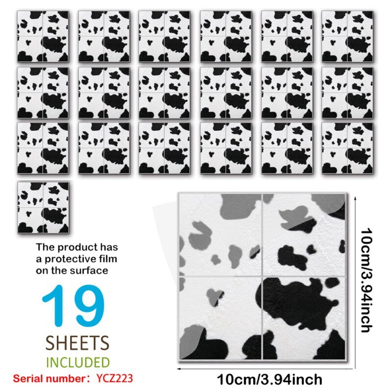 DIY 3D Self Adhesive Mosaic Tile Sticker Kitchen Backsplash Bathroom Wall Tile Stickers Decor Waterproof Peel Stick PVC Tiles: A4