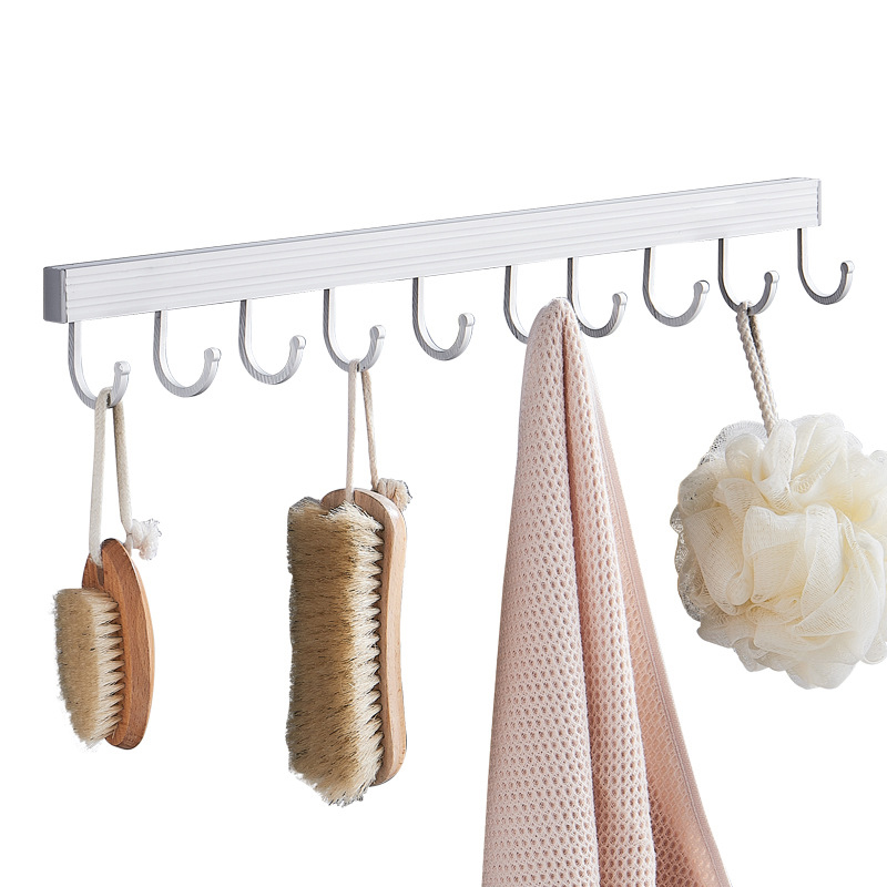 Badkamer Kapstok Muur Gemonteerde Ruimte Aluminium Opslag Hanger Home Kitchen Gratis Punch Lepel Vork Organizer Badkamer Accessoires
