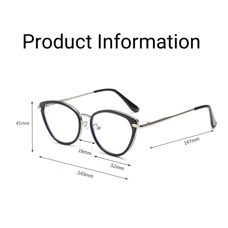 Damenmode Katze Auge Myopiebrille unisex Blaulicht blockierende Computerbrille Trendige Nahsichtbrille 0-1.0-4.0