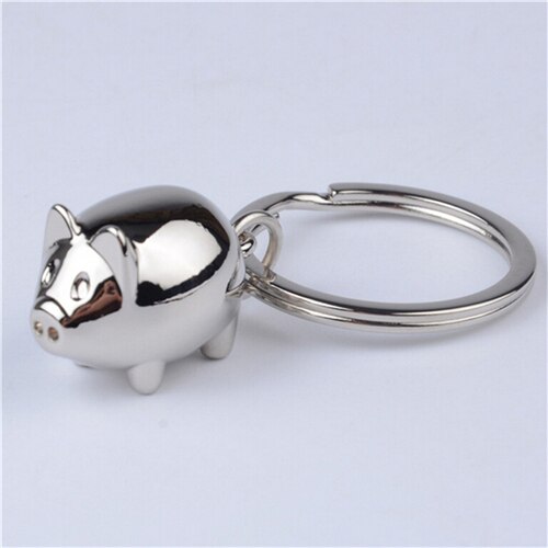 Llavero pequeño bonito con forma de cerdo, llavero bonito, , dije con llavero, decoración creativa, llavero de aleación para coche, llavero colgante, bolsa, llavero,