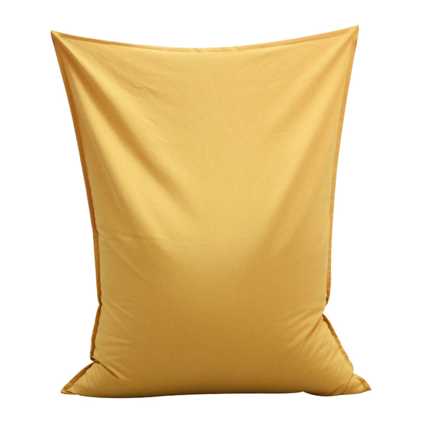 Alle Seizoenen Zachte Poef Thuis Effen Katoen En Linnen Lounger Zetel Woonkamer Luie Sofa Cover Slaapkamer Beschermende Bean Bag wasbaar: YELLOW