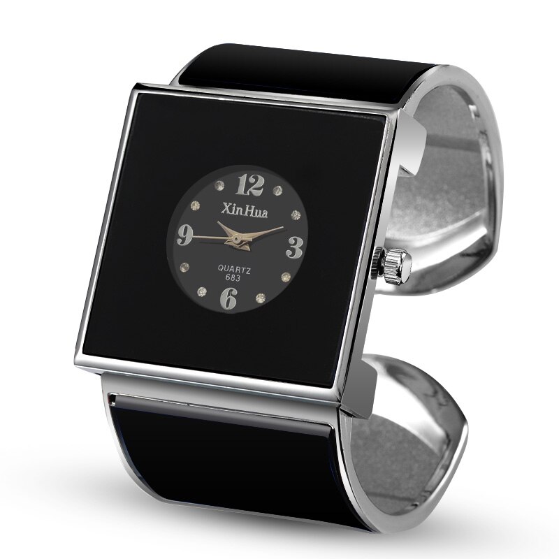 Reloj de pulsera de , reloj de mujer con esfera grande, reloj de mujer, reloj de mujer, relojes para mujer: black