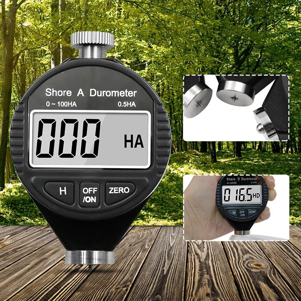 Hardness Tester Tire Plastics Rubber Hardness Test Tool Digital Durometer LCD Display Hardness Meter
