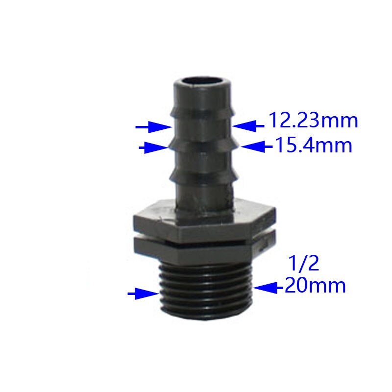 Male 1/2 3/4 to 16mm 20mm 25mm Garden Hose Water Connector Tap to 1/2 3/4 Hose Tap Fittings 3pcs: 1I2 TO 16