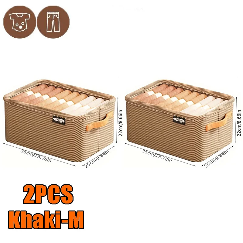 Clothes Organizer Storage Box Items Clothes Pants Sweater Storage Cabinets Drawers Jeans Wardrobe Organizer for Underwea: Dark Khaki