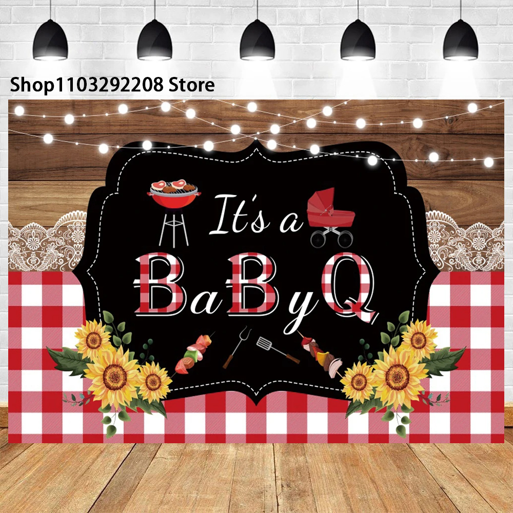 Picnic Party Theme Photography Background Outdoor BBQ Party Red and White Check Wood Backdrop Family BBQ Decor Photocall Banner: L / Dark Khaki