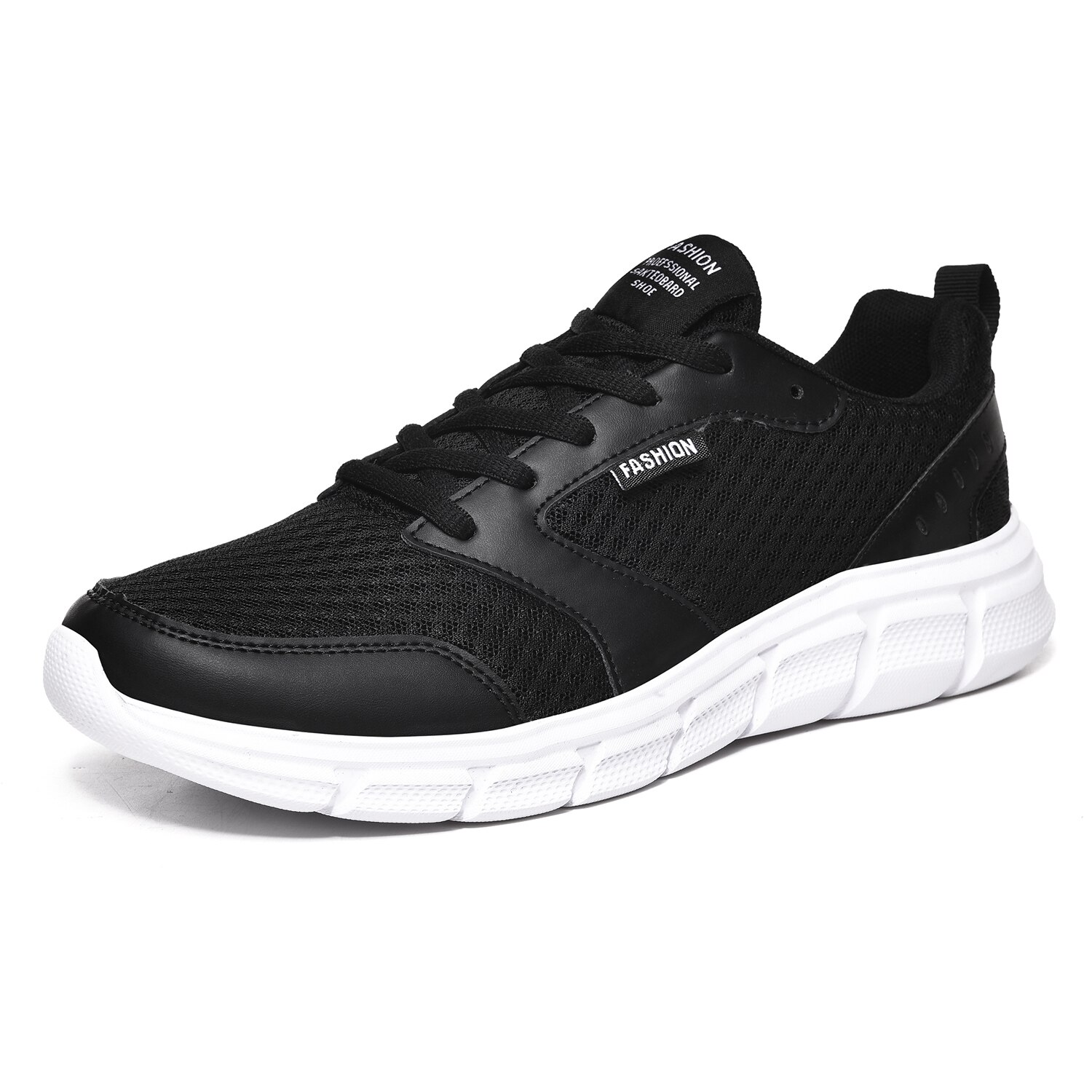 Zomer Mannen Schoenen Ademend Lichtgewicht Goedkope Mesh Mannen Casual Schoenen Strand Water Schoenen Zomer Sneakers Mannen Plus Size: black white / 6