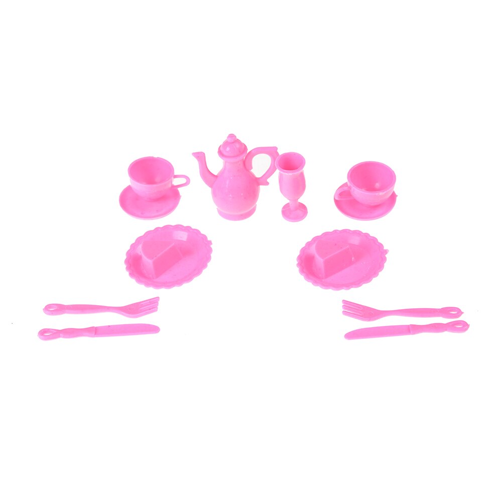 12Pcs/set Mini Plastic Tableware Knife Dishes For Doll House Furniture Kitchen Tablewares Decoration Dollhouse