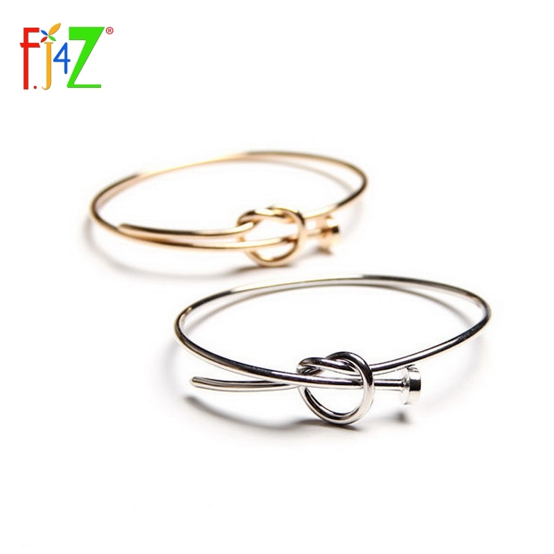 Golden Silver Color Black Handmade Copper Nail Twist Adjustable Bangles & Bracelets For Women Pulseiras De Couro