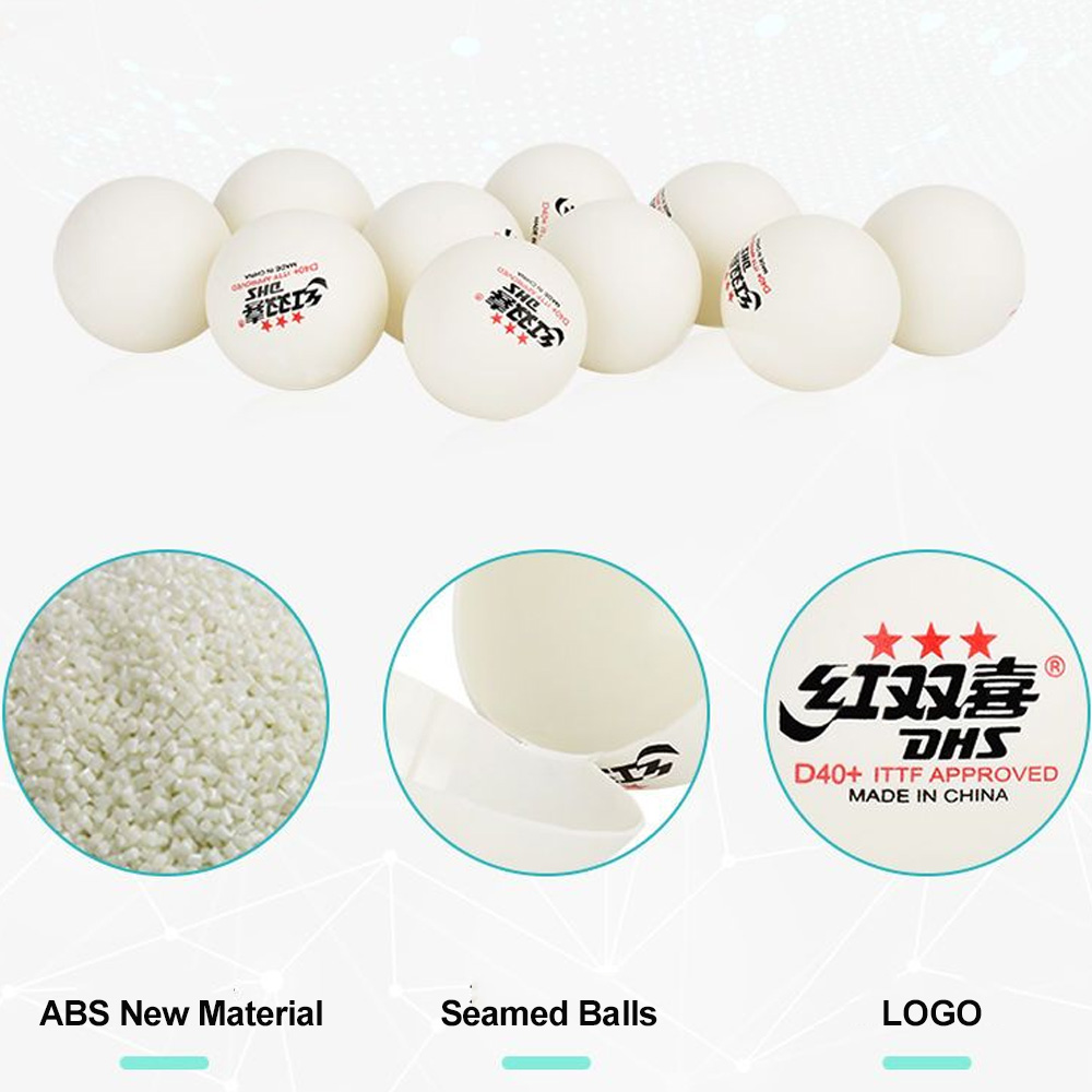 DHS D40+ DJ40+ Pelotas de Ping Pong 3 Estrellas ABS Material Pelota de Tenis de Mesa Especial para WTT