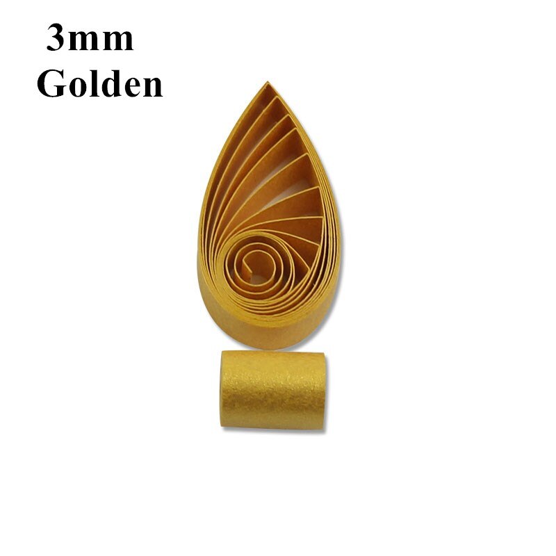 3mm Metallic Schimmer Perlglanz Papier Quilling Papier Streifen Handgemachte Farbe Papier 60 teile/beutel 54cm Lange für Kunst handwerk DIY: Golden