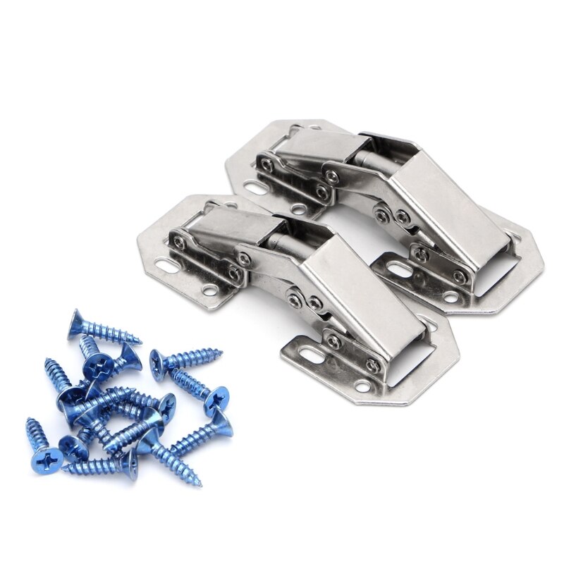 2Pcs Easy Mount 90 Degree Concealed Kitchen Cabinet Cupboard Sprung Door Hinges 87HB