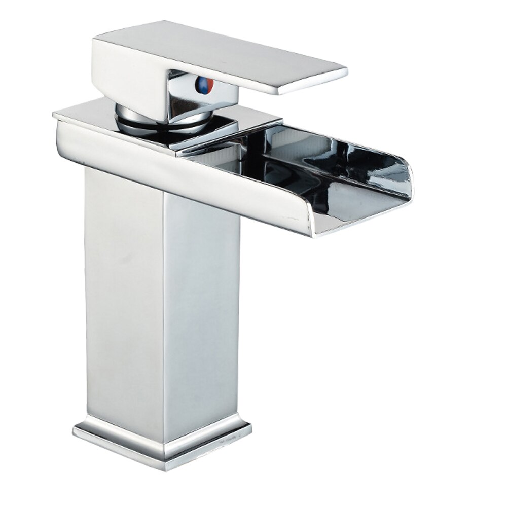 Copper Basin Water Square Sink Waterfall Bathroom Kitchen Basin (with Pipe)