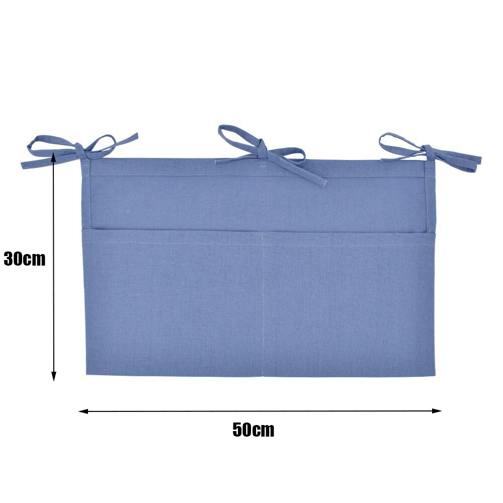 Bolsa de almacenamiento para mesita de noche de bebé, bolsillos para recién nacido, parachoques para cuna, bolsa colgante para cuna, organizador de juguetes, pañales, ropa de cama, parachoques, 50x30cm