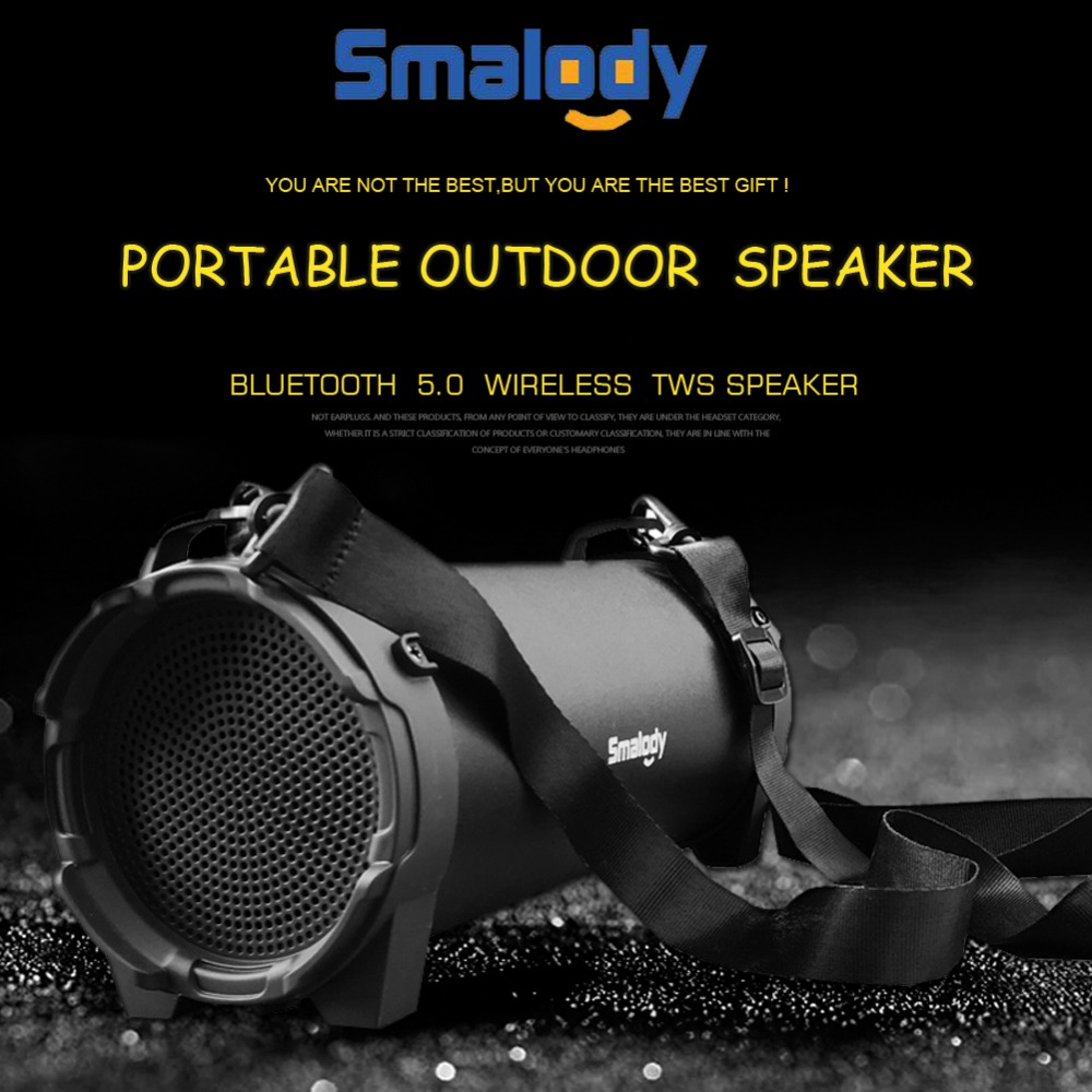 Smalody Bluetooth Speaker Draagbare Outdoor Draadloze Luidsprekers met Draagriem ingebouwde USB, TF Card slot, aux Beste voor Party