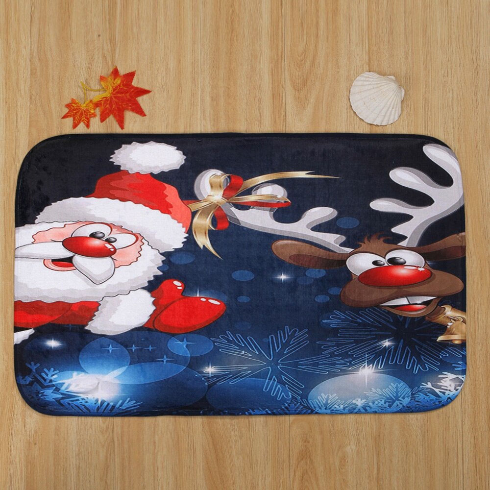 3 Pcs Wc Mat Badmat Christmas Santa Herten Patroon Antislip Voetstuk Tapijt Badkamer Wc Cover Set Barthroom vloer Badmat