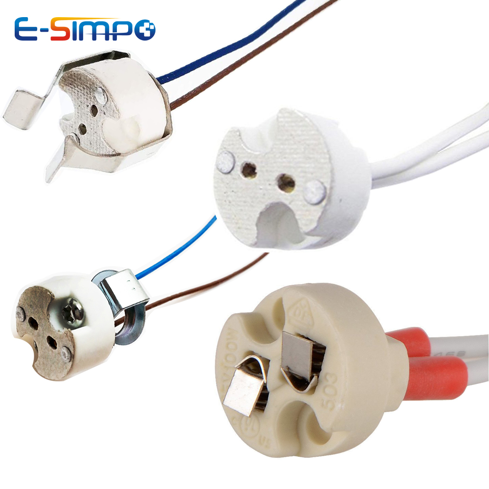 Base bi-pin G4 G6.35 GY6.35 GX5.3 MR16 GZ4 MR11 GU5.3 G5.3 M10 0.75mm, douille Led à incandescence halogène, support de lampe en céramique, 5 pièces