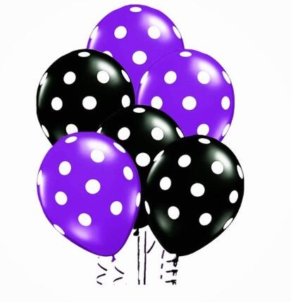 Ballons gonflables en Latex 24 pièces, 12 pouces, à pois, rouge et noir, ballon à Air pour fête pour enfants, pour cérémonie, pour anniversaire, pour bébés: black purple