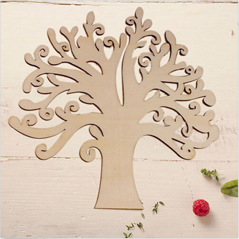 10pcs/pack Wooden Autumn Tree Craft Craft Blank Wedding Guestbook Decoupage Family Deocration Supplies