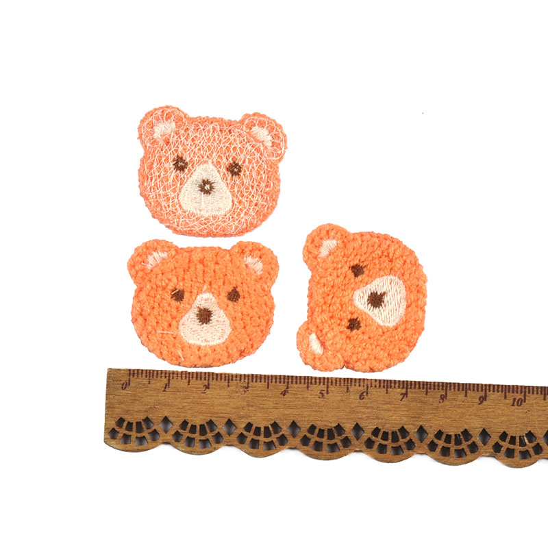 10 Stuks 37X34Mm Mooie Gekleurde Beer Borduurpatches Naaien Kinderkleding Appliques Accessoires Diy Haar Lussen Clip Handgemaakte Decor: Multi-Colored