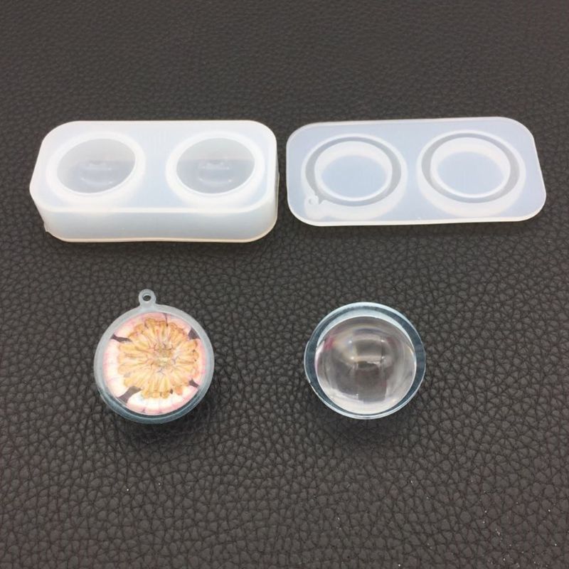 2 Pcs Siliconen Mal Voor Hars Diy Sieraden Maken Hanger Ronde Bal Epoxyhars Mal Ambachten Handgemaakte Sieraden Gereedschap