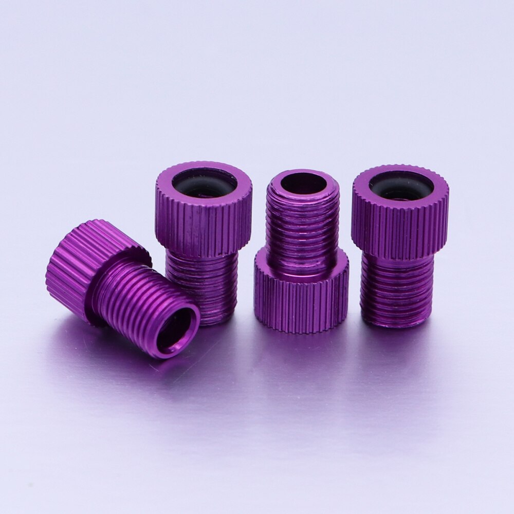 Set of 4 Bicycle Aluminum Presta to Schrader Valve Adapters Converters Mountain Bike Road Bike Air Compressor Repair Tools