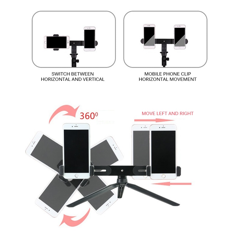 Portable Dual Flash Bracket Shoe Bracket Mount Holder For Tripod Stand DSLR Camera Dual Flash Bracket​ For Video Light