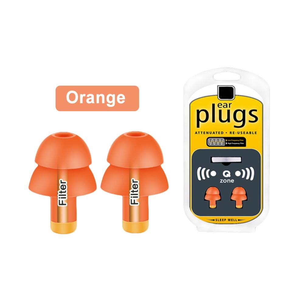 2 uds. Y aislamiento acústico de auriculares con reducción de ruido, protección para los oídos, suave, antiruido, para viajes, para dormir: Naranja