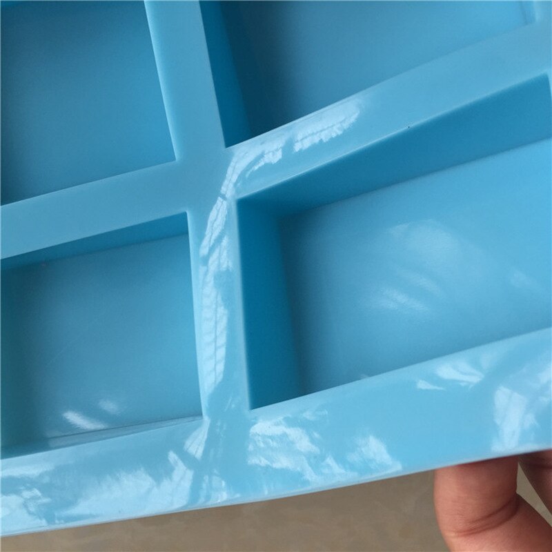 Forma de silicone retangular com 6 cavidades, de silicone, para sabonete, artesanato, caseiro, faça você mesmo