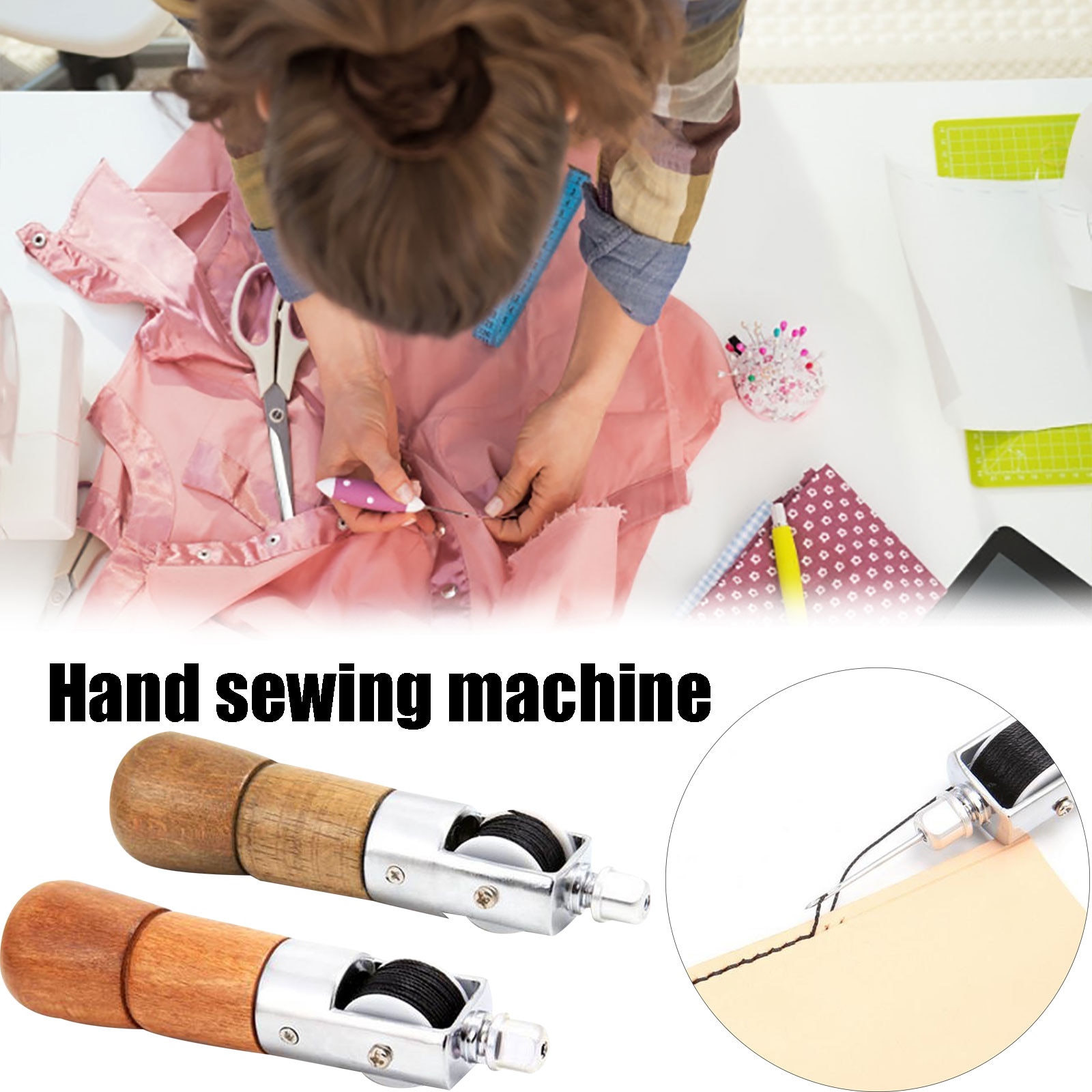 1pc Diy Leather Hand Sewing Machine Handmade Leather Stitching Machine Leather Carving Sewing Equipment