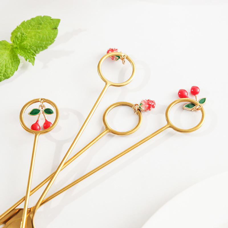 Stainless Steel Spoons Fork Mini Royal Style Metal Gold Carved Coffee Snacks Fruit Prikkers Dessert Fork Kitchen Tool Teaspoon