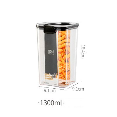 Airtight Food Container Platic Container That Can Be Stacked Kitchen Storage Container Food Storage Canister Set Kitchen Items: 1300ML 1Pcs