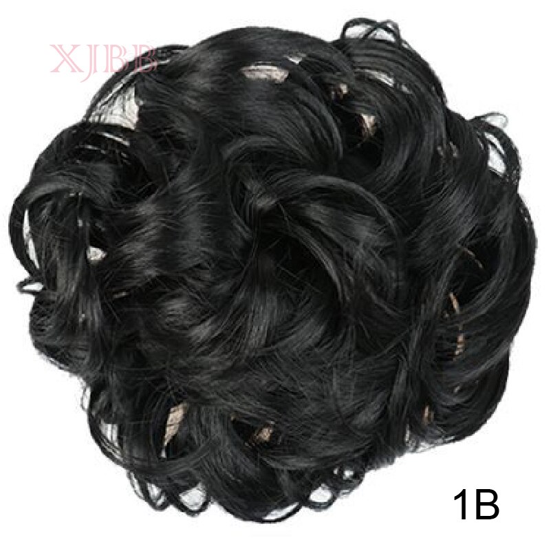 XJBB sznurek krótki syntetyczny przyrząd robić koka z włosów elastyczna gumka Chignon kręstożek kok peruka treska dla kobiet: 1B