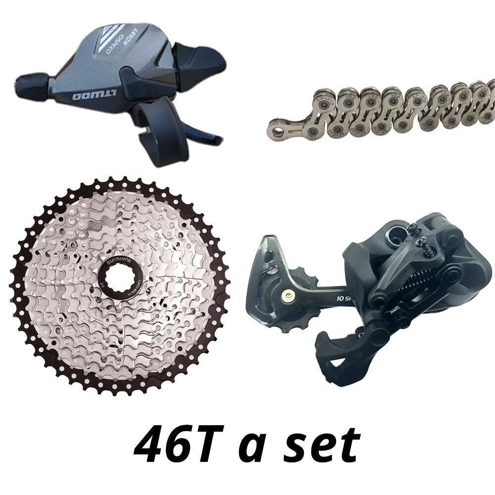 MTB 1x10 speed 10s Groupset Shift Lever + Rear Derailleur + Chain + cassette 42T 46T 50T: 46T groupset