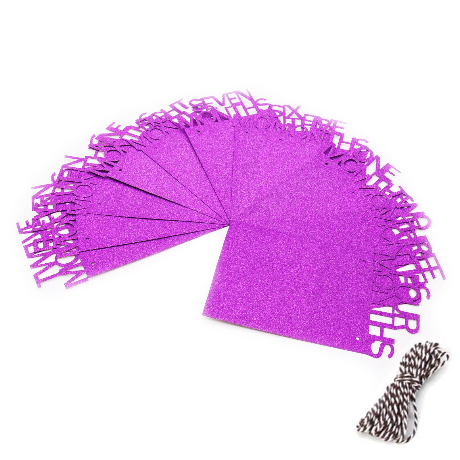 1-12 Month Baby Photo Frame Hanging Photo Banner Monthly Photo Wall Photo Frame for Baby Shower Birthday Party Home Decoration: Purple