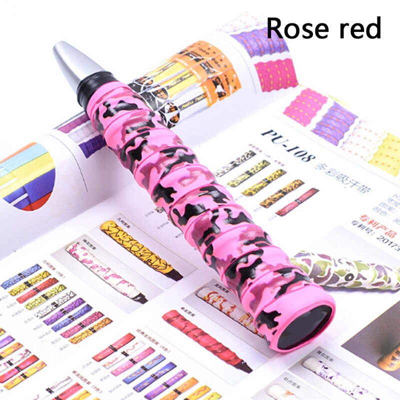 Antideslizante raqueta de bádminton Overgrips cinta transpirable deporte sobre Tenis agarre Banda de sudor: rose