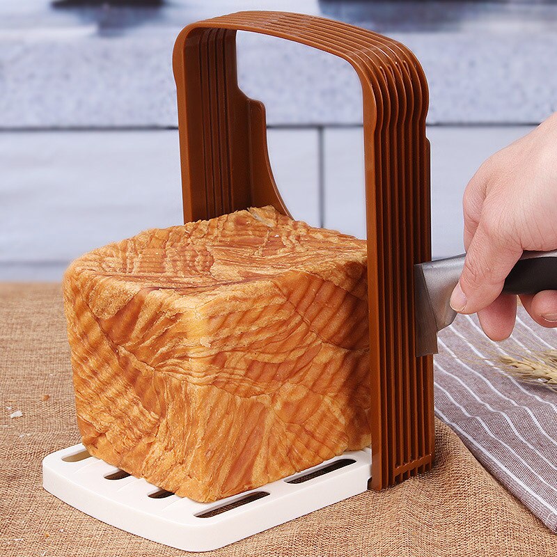 Toast Bread Slicer Plastic Foldable Loaf Cut Rack Cutting Guide Slicing Tool Kitchen Accessories Practical Cakes Split Tools