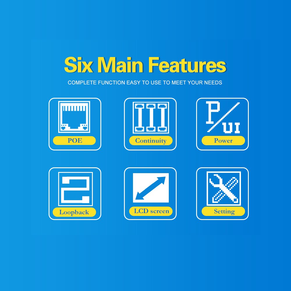 Multi-funcional LCD Tester de Cable de red actual Tester con el probador de Cable y PoE Checker en línea PoE de tensión