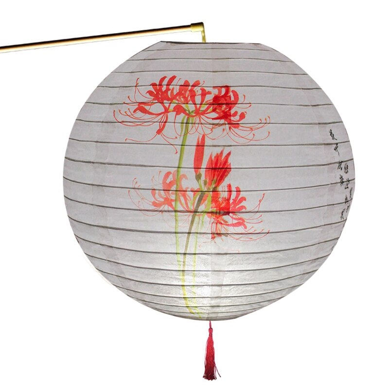 30cm papier rond lanterne abat-jour chinois Style Oriental lumière Restaurant fête de mariage décoration de la maison: Higan flower