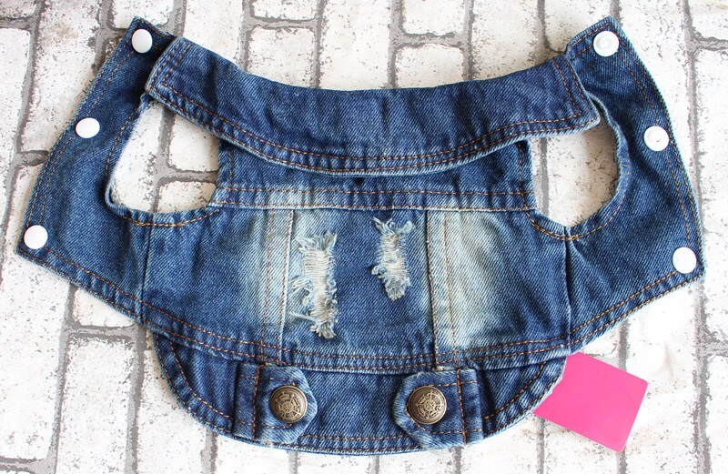 Mode Gat Blauwe Hond Kleren Hond Vest Lente Zomer Jeans Puppy Denim Hond Jas Jas Voor Franse Bulldog Yorkshire Terrier