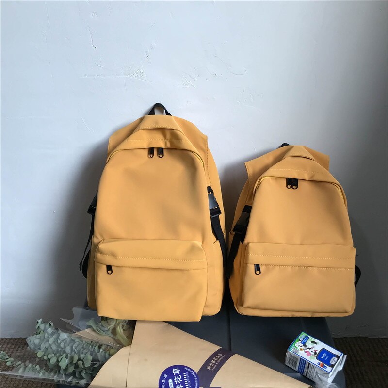 Backpack Waterproof Nylon Women Backpack Shoulder Bag Teen Girl School Bag Mochilas Female School Backpack: Yellow / 31CMx25CMx14CM