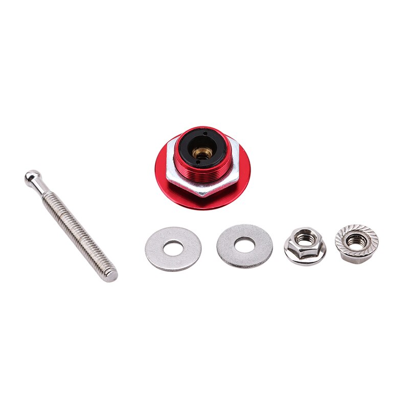 Push Button Billet Hood Pins Lock Clip Kit Engine Bonnets Lock Aluminum Car Quick Latch: red