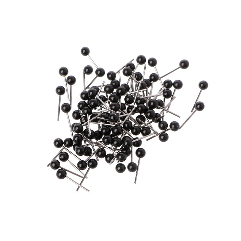 100 stk glasøjne 4 to 14mm nålefiltesæt sorte bønner marionetdukke håndværk: 4mm